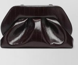 Themoir&egrave; structured clutch bag glossy pleated design