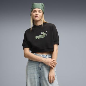 Puma Felpa con logo Essentials Elevated No. 1 dal taglio morbido da donna, Abbigliamento, Nero, XL