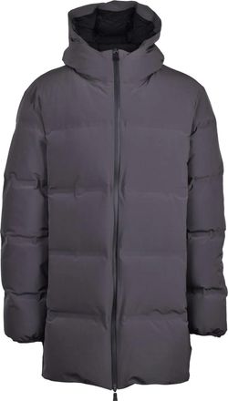 Herno Padded Long Down Jacket With High Collar And Attached Hood
