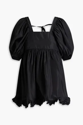 Cecilie Bahnsen Vega gathered taffeta top - Black - UK 12