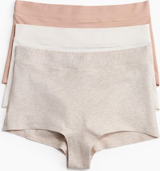 H&M 3er-Pack Baumwollslips Shortie - Beige