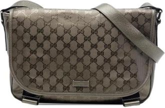 Gucci Pre-owned Vintage Canvas Crossbody Bag - Dames - Vintage Schoudertas - Bruin - ONE Size - Vintage