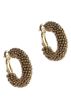 Deepa Gurnani Archie Hoop Earrings in Antique Gold at Nordstrom