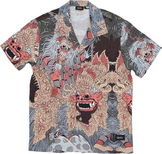 Dolly Noire Heren korte mouw bowling shirt - Heren - Korte mouwen Overhemden - Veelkleurig - XL - Overhemden