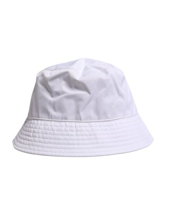 Dolce & Gabbana White Cotton Wide Brim Bucket Mens Hat