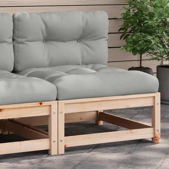vidaXL Sof&aacute; De Jard&iacute;n Sin Reposabrazos Con Cojines Madera Maciza Pino Vidaxl