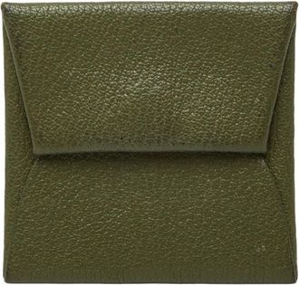 Herm&egrave;s Green Chevre Leather Coin Purse/Coin Case (Pre-Owned)