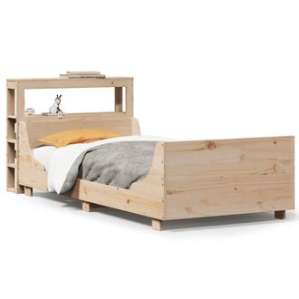 Berkfield Home Bed Frame without Mattress 75x190 cm Small Single Solid Wood Pine in Light Tan