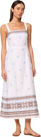 Misa Aria Dress In Embroidered Cotton