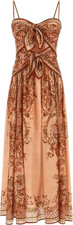 Zimmermann Multicolor Silk Midi Womens Dress