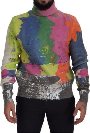 Dolce & Gabbana Coltruien - Heren - Coltruien - Veelkleurig - S - Wol - Truien & Vesten
