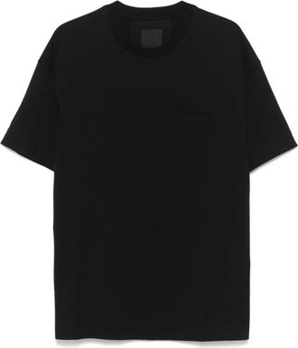 Givenchy Zwart T-shirt met Logo in Reli&euml;f - Heren - T-shirts - Zwart - S - Katoen - Tops