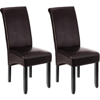 TecTake Dining Chair Set Of 2 - Brown | Size: 2 Pack