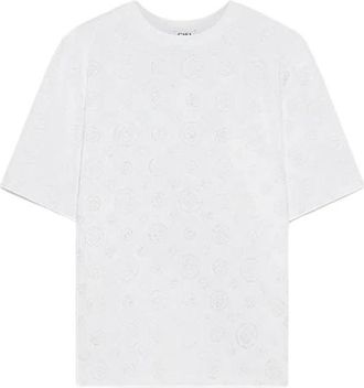 Casablanca Oversized T-shirt met Monogram Applicatie - Heren - T-shirts - Wit - M - Katoen - Tops