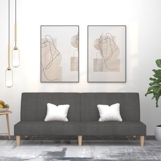 vidaXL Sof&aacute; Cama De 2 Plazas Tela Gris Oscuro Vidaxl