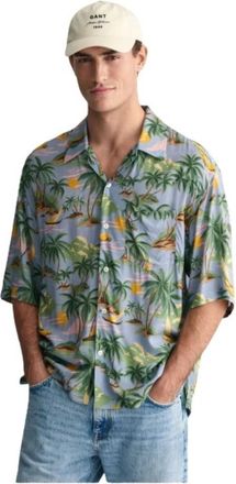 GANT Korte mouw Hawaiiaans overhemd - Heren - Korte mouwen Overhemden - Veelkleurig - 3XL - Overhemden