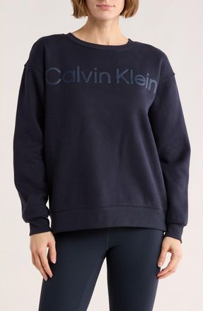 Calvin Klein Puff Print Fleece Sweatshirt in Sky Captain at Nordstrom Rack, Size X-Large