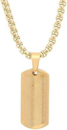 Steeltime Lords Prayer Inscribed Pendant Necklace in Gold at Nordstrom Rack