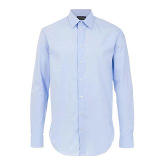 Emporio Armani Camicia in cotone naturale - - Shirts - Uomo - Blu - 3XL
