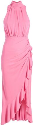 Cinq &agrave; Sept Antonia asymmetric midi dress - women - Polyester/Spandex/Elastane - 12 - Pink