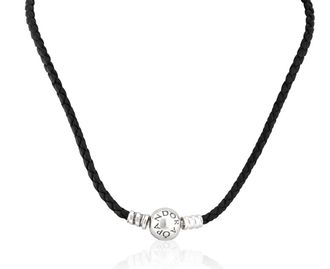 Pandora Moments Double Black Leather Bracelet