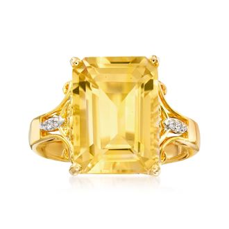 Ross-Simons Citrine Ring With White Topaz in 18kt Gold Over Sterling