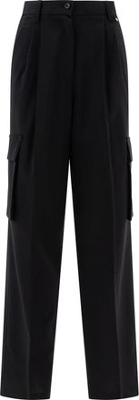 Herno Womens Wool Blend Cargo Trousers - Black - Size EU 38 (Womens)