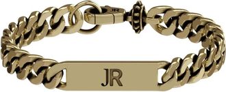 John Richmond Schakelarmband met JR-plaat - Heren - Armbanden - Geel - ONE Size - Accessoires