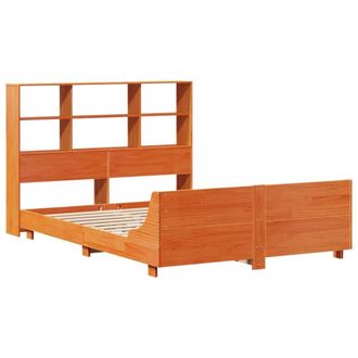Berkfield Home Full Bed Frame without Mattress Wax Brown 140x190 cm Solid Wood Pine