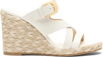 Stuart Weitzman SAI Espadrille Wedge - Dames - Sleehakken - Beige - 39 1/2 EU - Leer - Schoenen