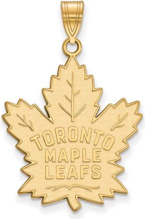 Diamond2Deal 10k Yellow Gold Gold Toronto Maple Leafs Extra Large Pendant