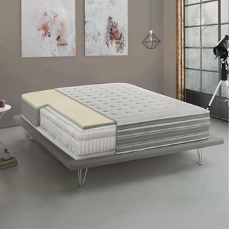 Talamo Italia Talamo Italia - Colch&oacute;n Cuadrado Y Medio Luisa, Ortopedia En Memory Foam Y Micromuelles Embolsados, 100% Made In Italy, Anti&aacute;caros E Hipoalerg&eacute;nico, 1