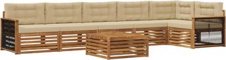vidaXL Conjunto De Sof&aacute;s De Exterior 7 Uds. Natural Y Beige Vidaxl