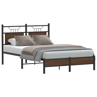 Berkfield Home Bed Frame without Mattress Brown Oak 120x200 cm Engineered Wood | Size: Small Double