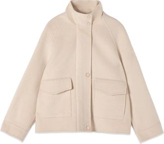 Oltre Korte jas van gemengde wol - Dames - Zomerjassen - Beige - XL - Wol - Jassen