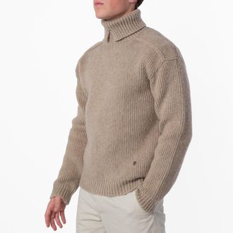 Burberry Logo Applique Roll Neck Wool Blend Jumper