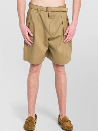 Saint Laurent cotton drill bermuda shorts belt