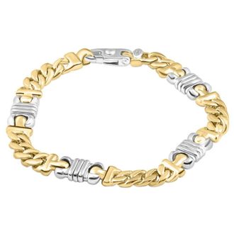 Pompeii3 Mens Figaro 14k Gold (62gram) or Platinum (99gram) 9mm Link Bracelet 8.75