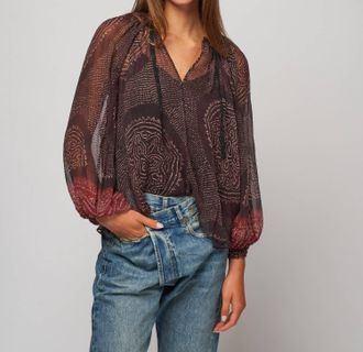 Ulla Johnson Pauline Blouse In Garnet