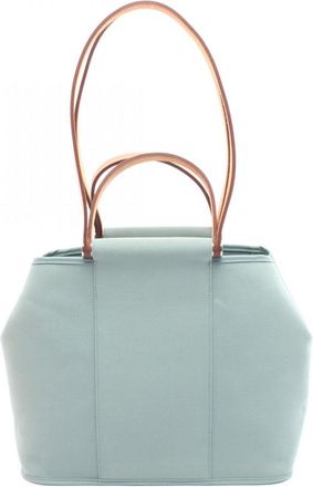 Herm&egrave;s Brown Green Leather Tote Bag (Pre-Owned)