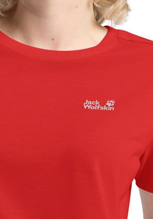 Jack Wolfskin Funktionsshirt JACK WOLFSKIN VONNAN S/S T W, Damen, Gr. L (42/44), siren rot, Obermaterial: 100% Polyester, Shirts Funktionsshirt