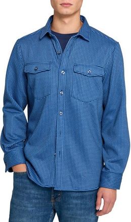 ConStruct Houndstooth Shirt Jacket in Navy/blue at Nordstrom, Size Xx-Large
