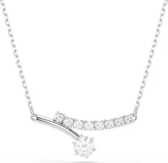 Swarovski Matrix Necklace, Round Cut, White, Rhodium Plated