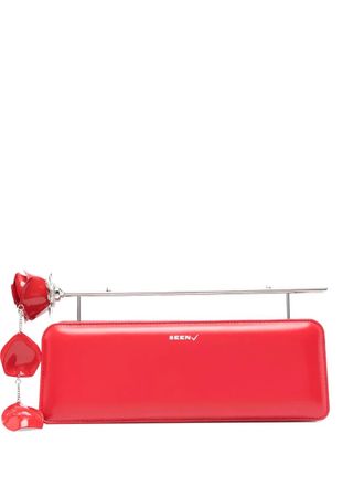 Seen Users rose-embellished clutch bag - Red