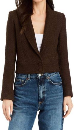 Drew Wisteria Twisted Tweed Blazer In Espresso