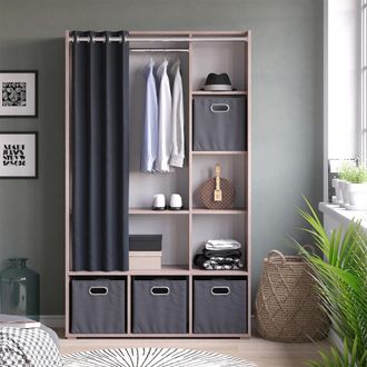 Vicco Armario De Ropa Luigi, Sonoma, 105.8 X 178.1 Cm Con Cajones Abatibles (gris) Vicco