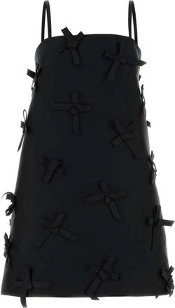 Jil Sander Duchess Strikje Mini Jurk - Dames - Feestkleedjes - Zwart - S - Polyester - Kleedjes