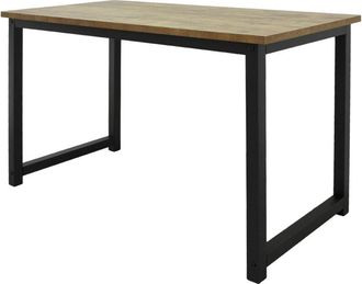 ML Design Ml-design Escritorio Para Ordenador Port&aacute;til 120 X 60 X 75 Cm Negro-natural Mesa De Estudio Con Marco Met&aacute;lico Y Tablero Mdf Estante Computadora Muebl