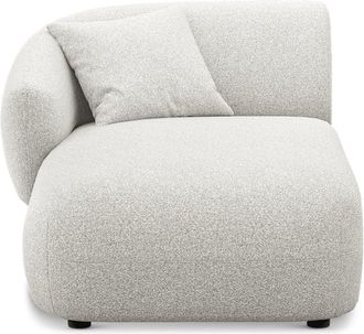 Castlery Auburn Left Chaise Customized, Performance Boucle Light Grey, Spill Resistant, Modular Sofa by Castlery