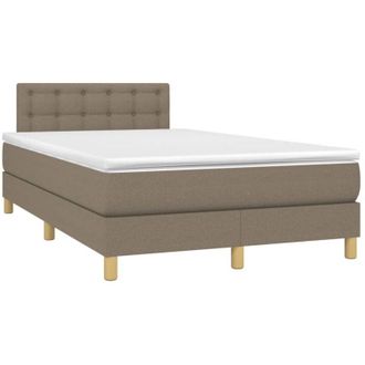 vidaXL Cama Box Spring Con Colch&oacute;n Y Led Tela Gris Taupe 120x190 Cm Vidaxl